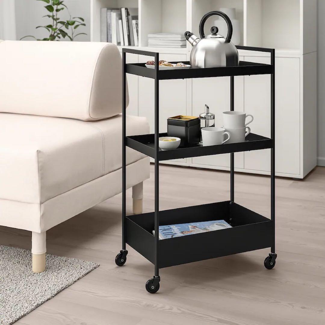 IKEA イケア ニッサフォース キッチンワゴン ブラック