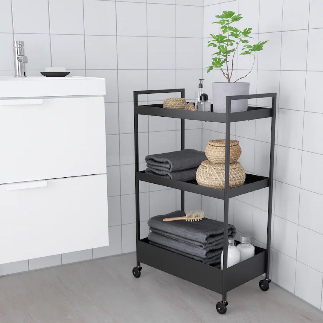 IKEA イケア ニッサフォース キッチンワゴン ブラック