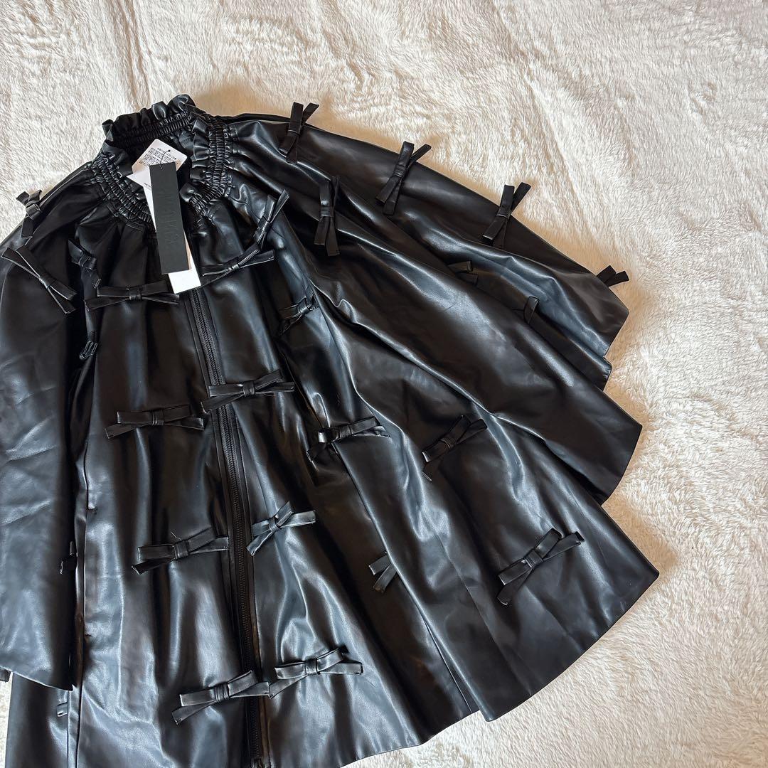 [新品]PAMEO POSE 2Way Eco Leather ポンチョ　コート