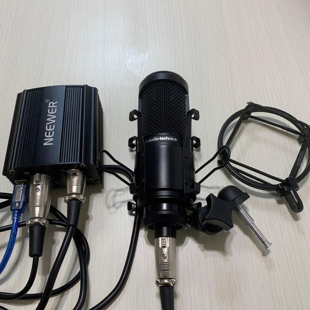 【AT2020】コンデンサーマイク プラスファンタム電源　セット