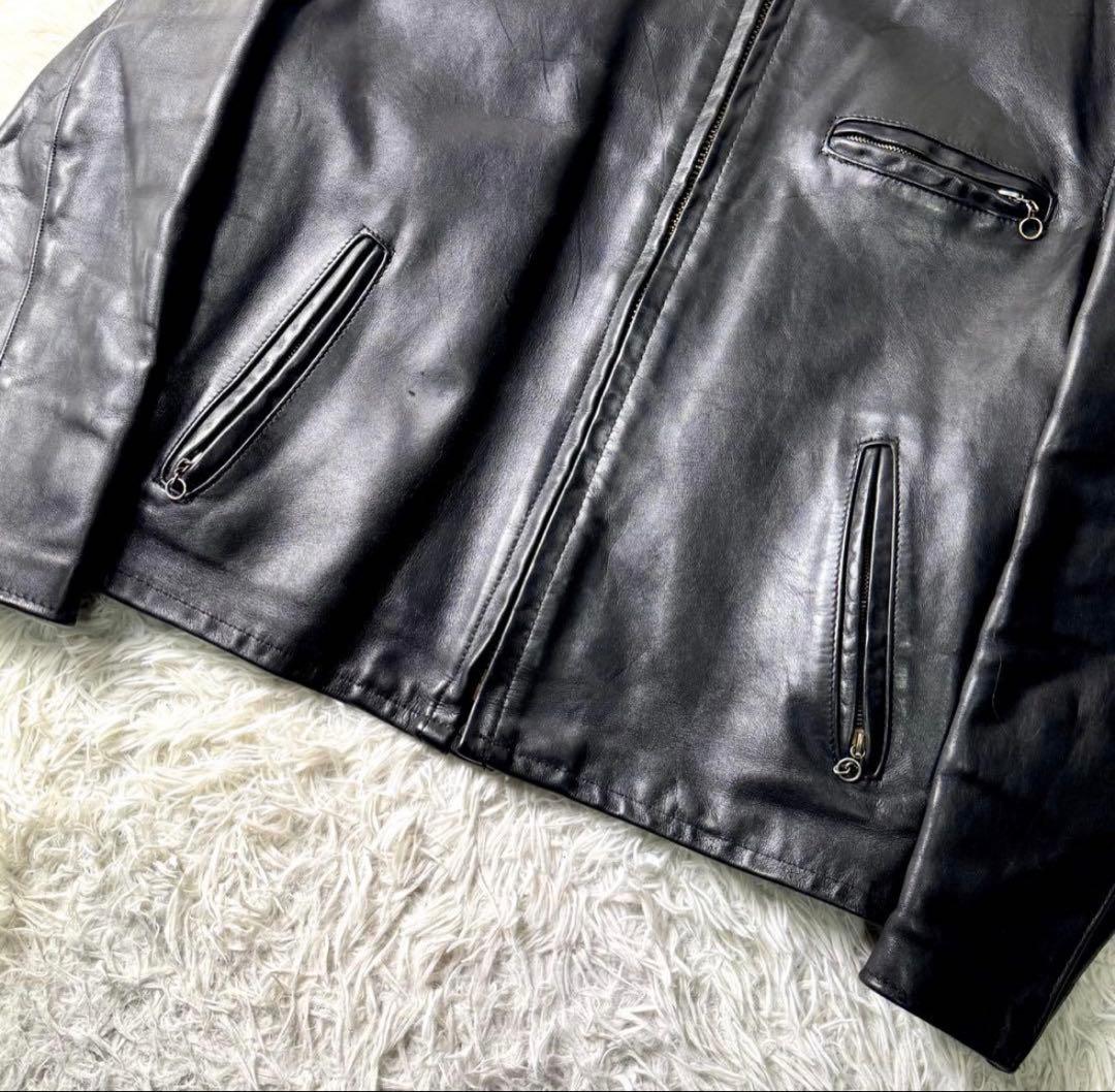 希少モデル✨schott ライダースジャケット　シングル　641G 黒　42