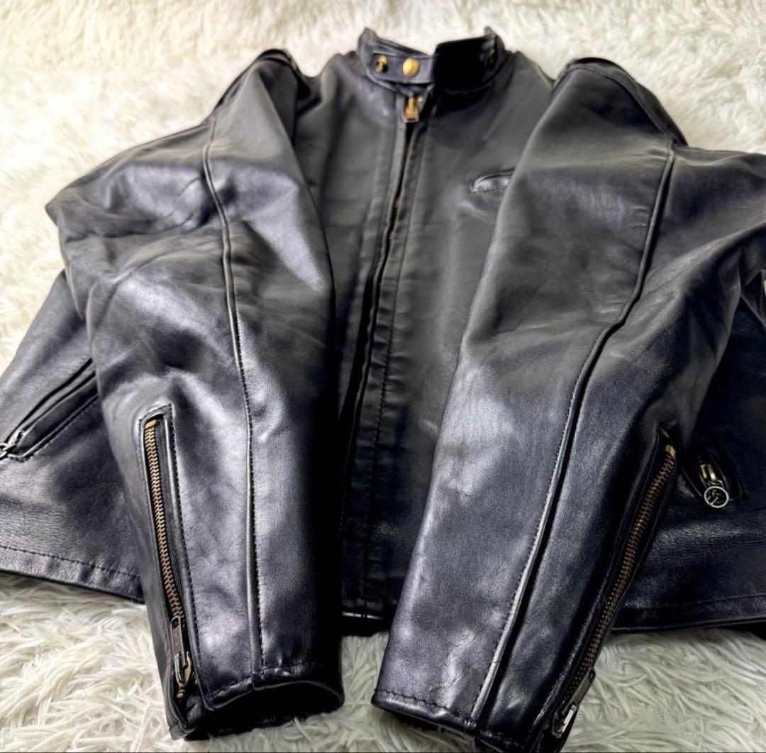 希少モデル✨schott ライダースジャケット　シングル　641G 黒　42