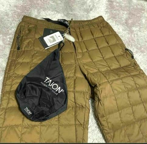 新品タグ付　TAION マウンテン ダウンパンツ ユニセックス XL ブラウン