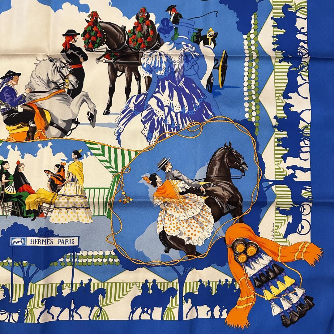 美品 HERMES エルメス スカーフ カレ90 セビリアの休日　HR0149
