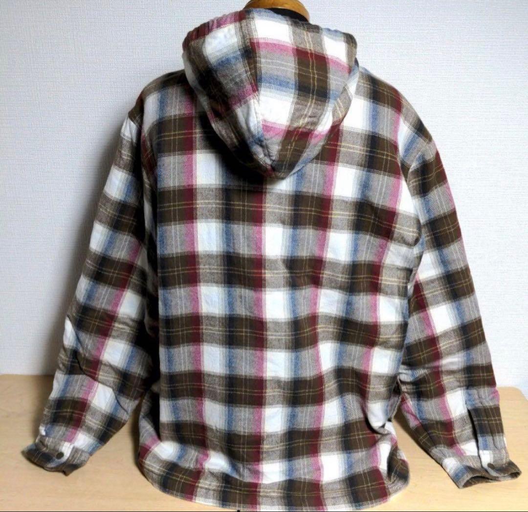 早い者勝ち✨Supreme hooded plaid パーカー 中綿ジャケット