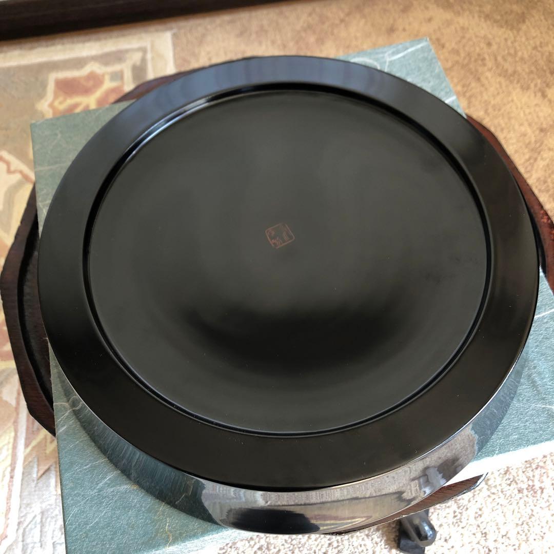秀衡塗　菓子器　菓子入れ　口径29㎝　漆絵紋様　茶道具　未使用保管品　美品　レア