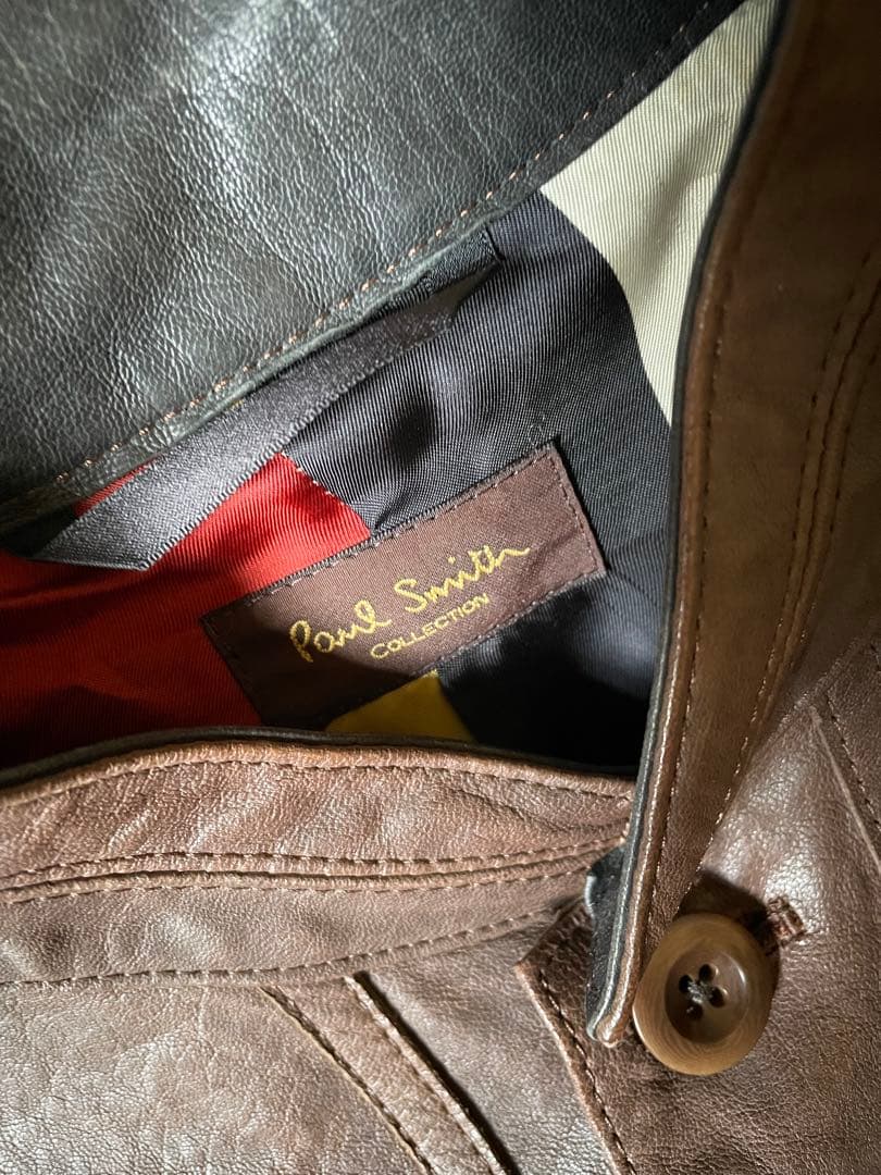 Paul smith ラムレザージャケット マルチパターン サイズM