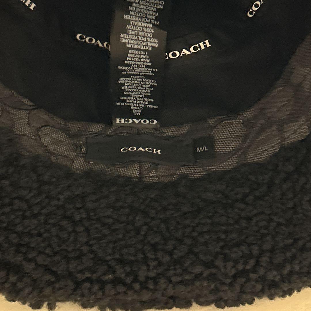 あすん　COACH　コーチ　シェルパ バケットハット M/L ブラック