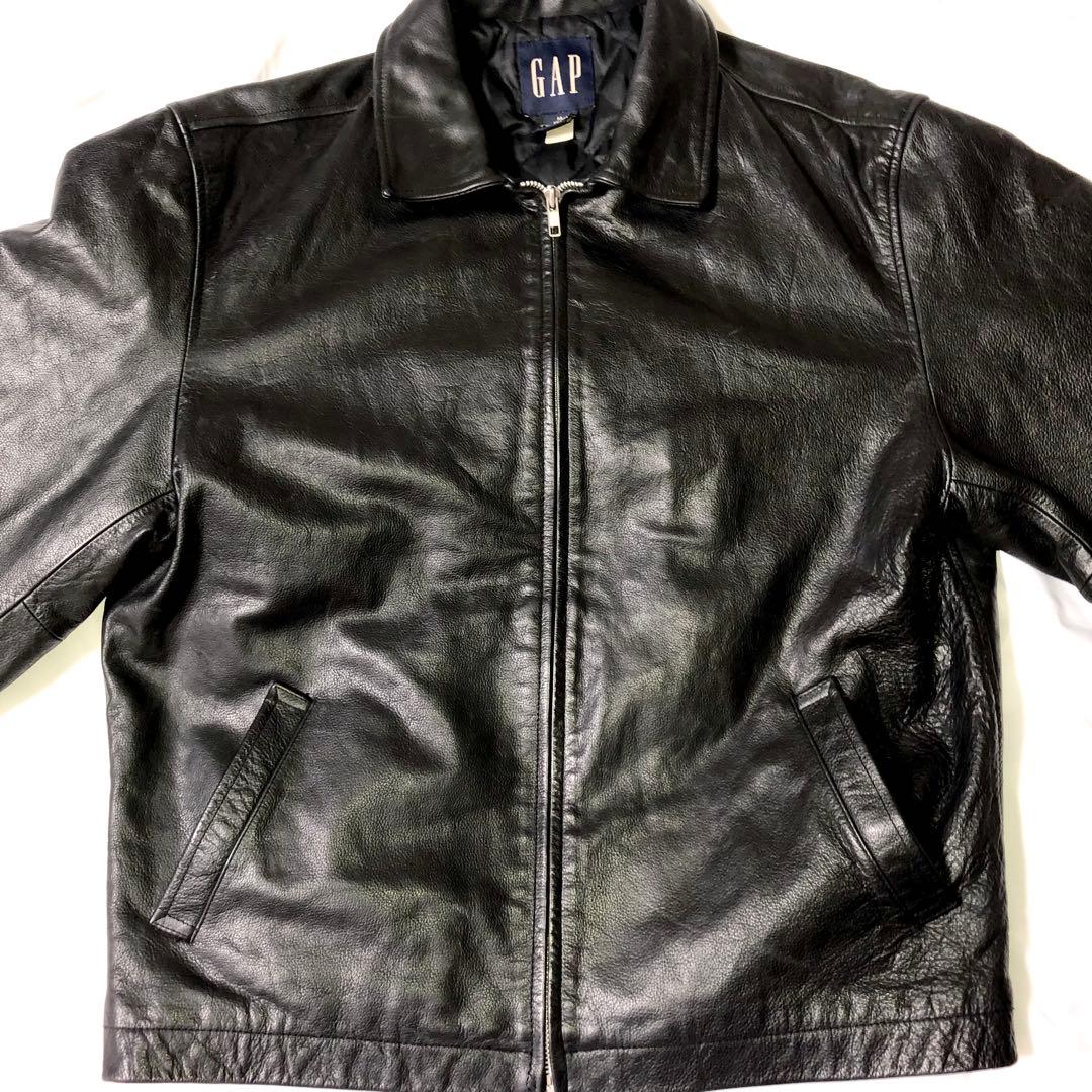 【美品】OLD GAP レザー ジャケット 黒 ギャップ Ｍ 90s