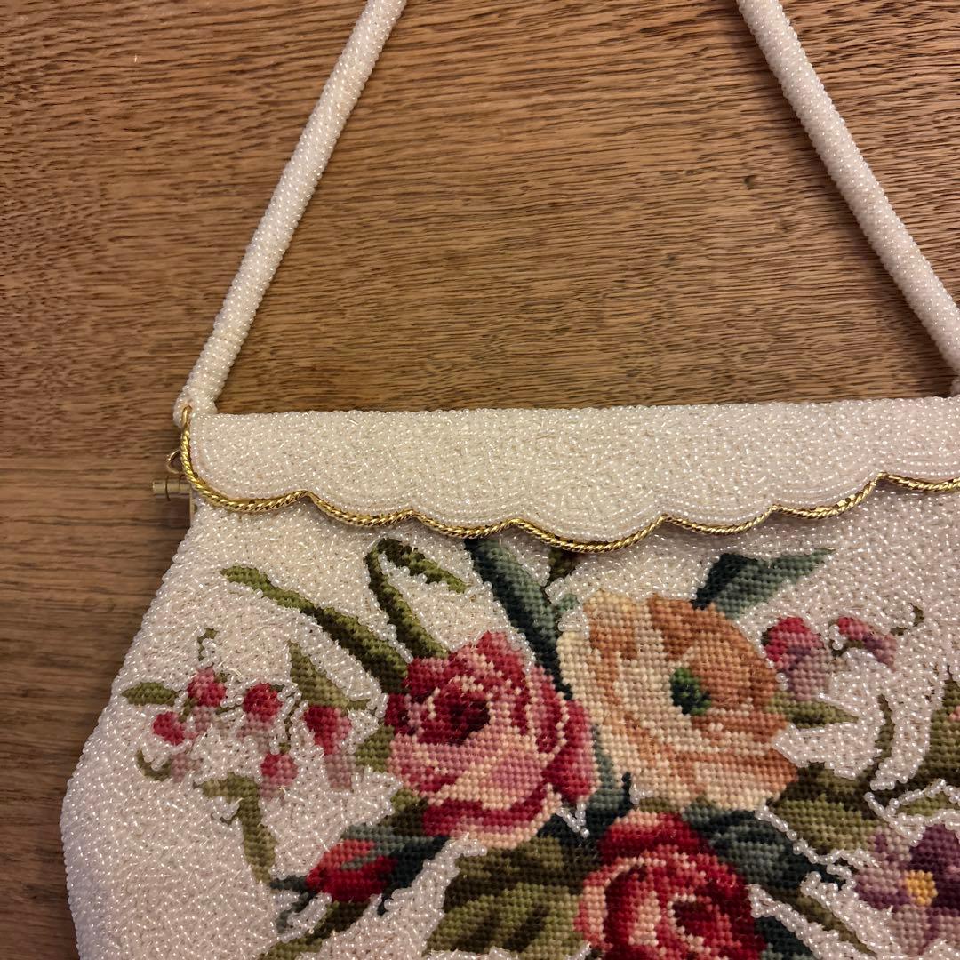 -ˏˋ １点物　antique ビーズバック　フラワー ´ˎ-