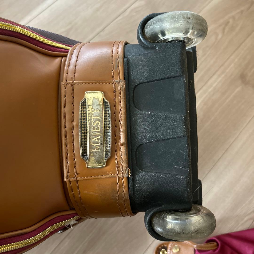 MAJESTY 赤茶 キャディバッグ 車輪付き