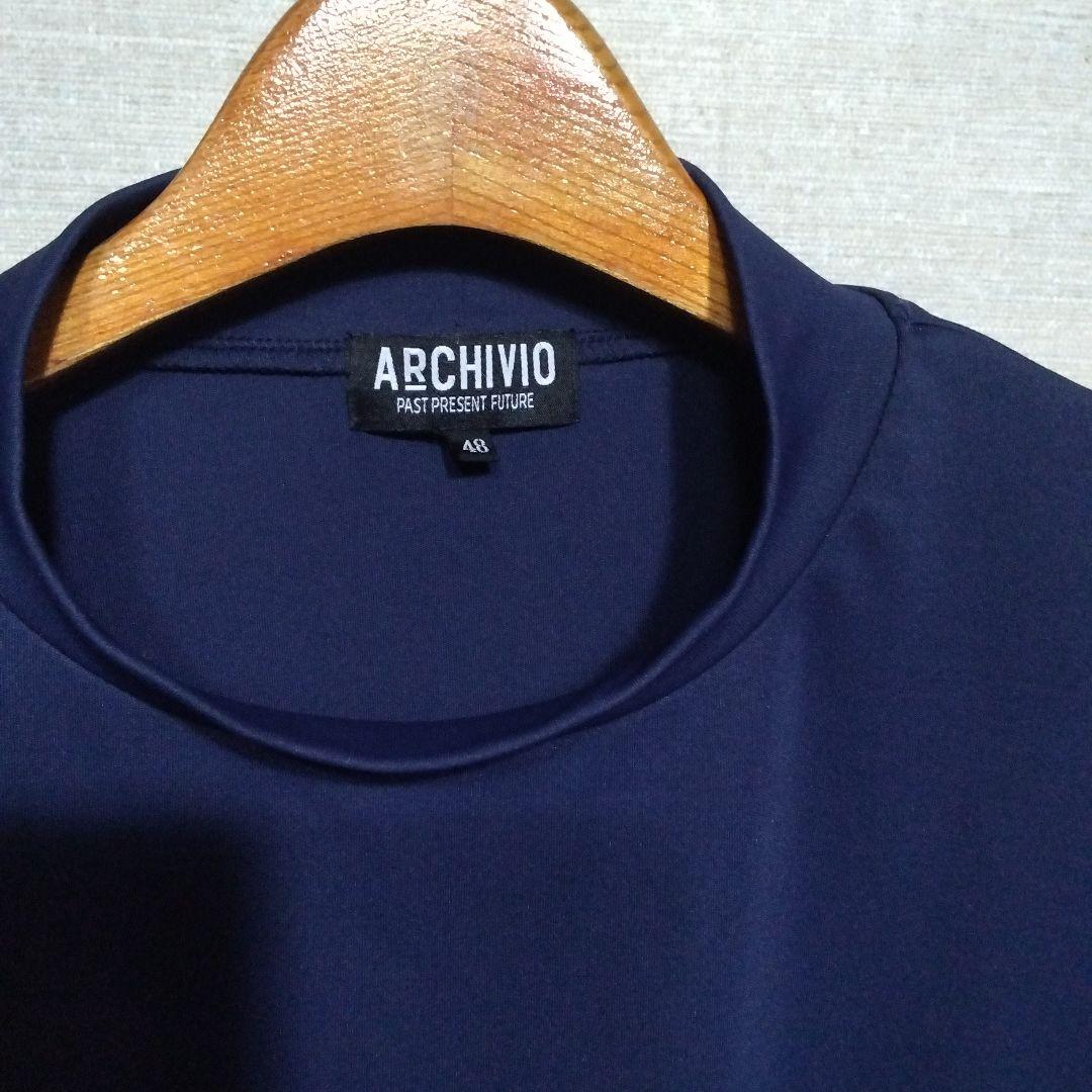 ARCHIVIO ネイビー モックネックシャツ