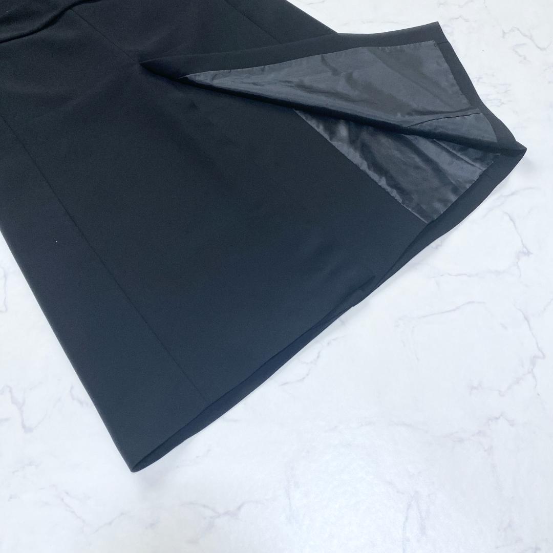 美品✨アドーア ADORE バックサテンクレープロングジレ 黒 38 ベスト