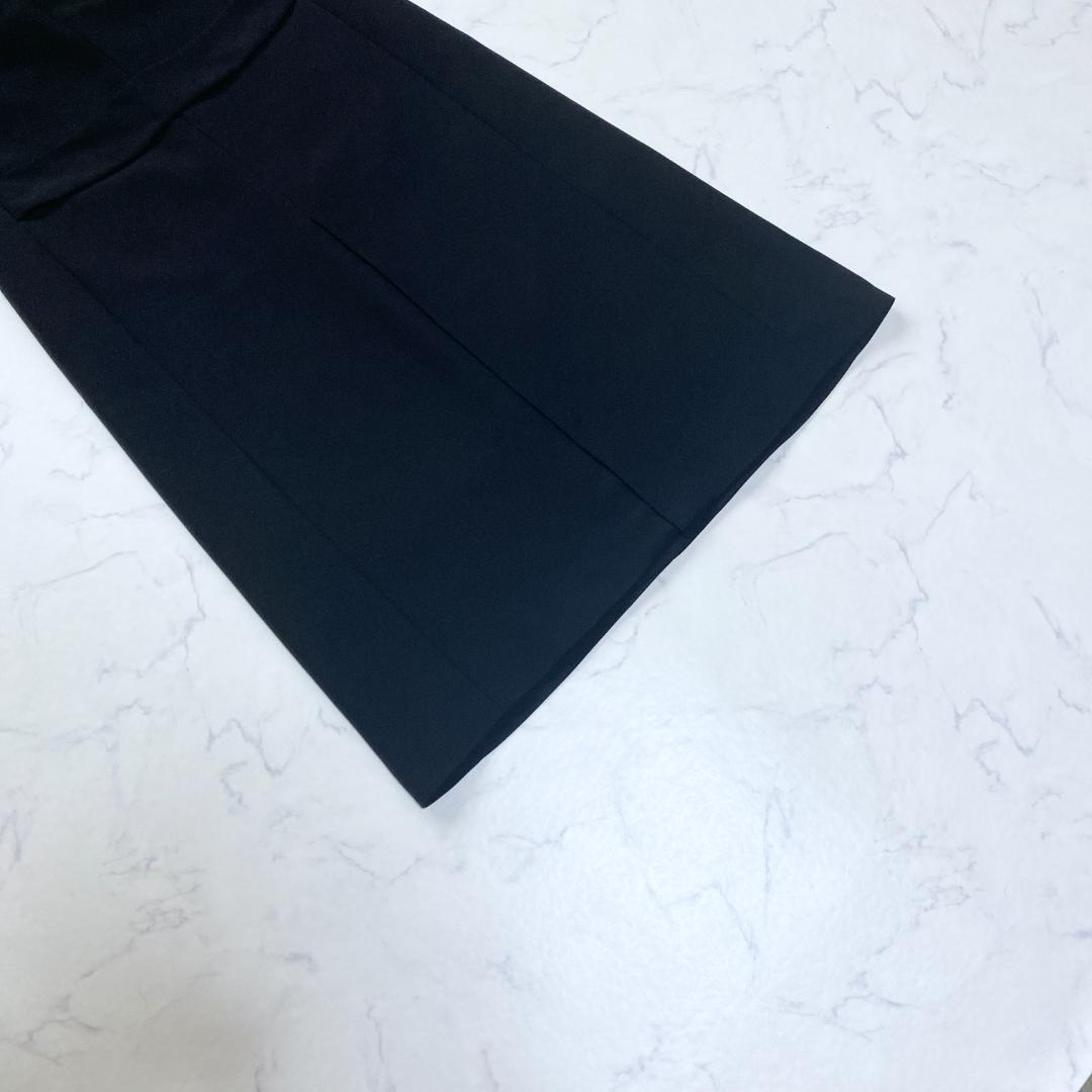 美品✨アドーア ADORE バックサテンクレープロングジレ 黒 38 ベスト
