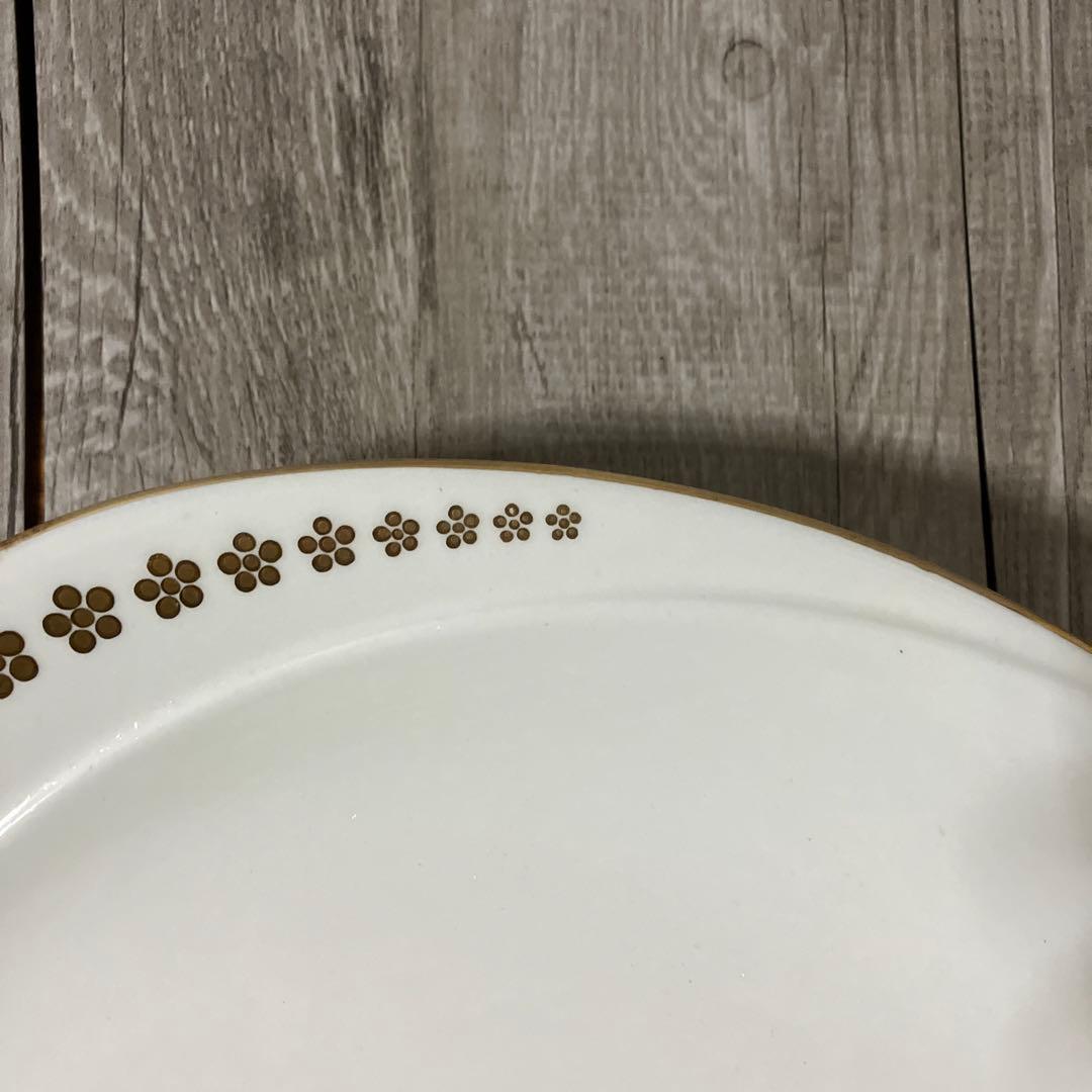 E-1 【極美品】大皿 金彩 小花柄 シェルレリーフ プレートパーティー盛皿上品