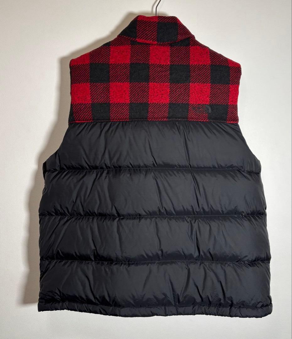 THE NORTH FACE 刺繍ロゴ チェック柄 700フィル　ダウンベスト