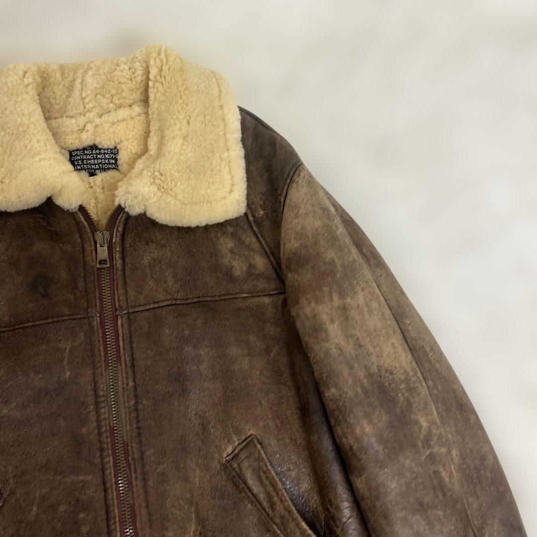 希少　ビンテージ USA製 B-6 US SHEEPSKIN Lサイズ程度