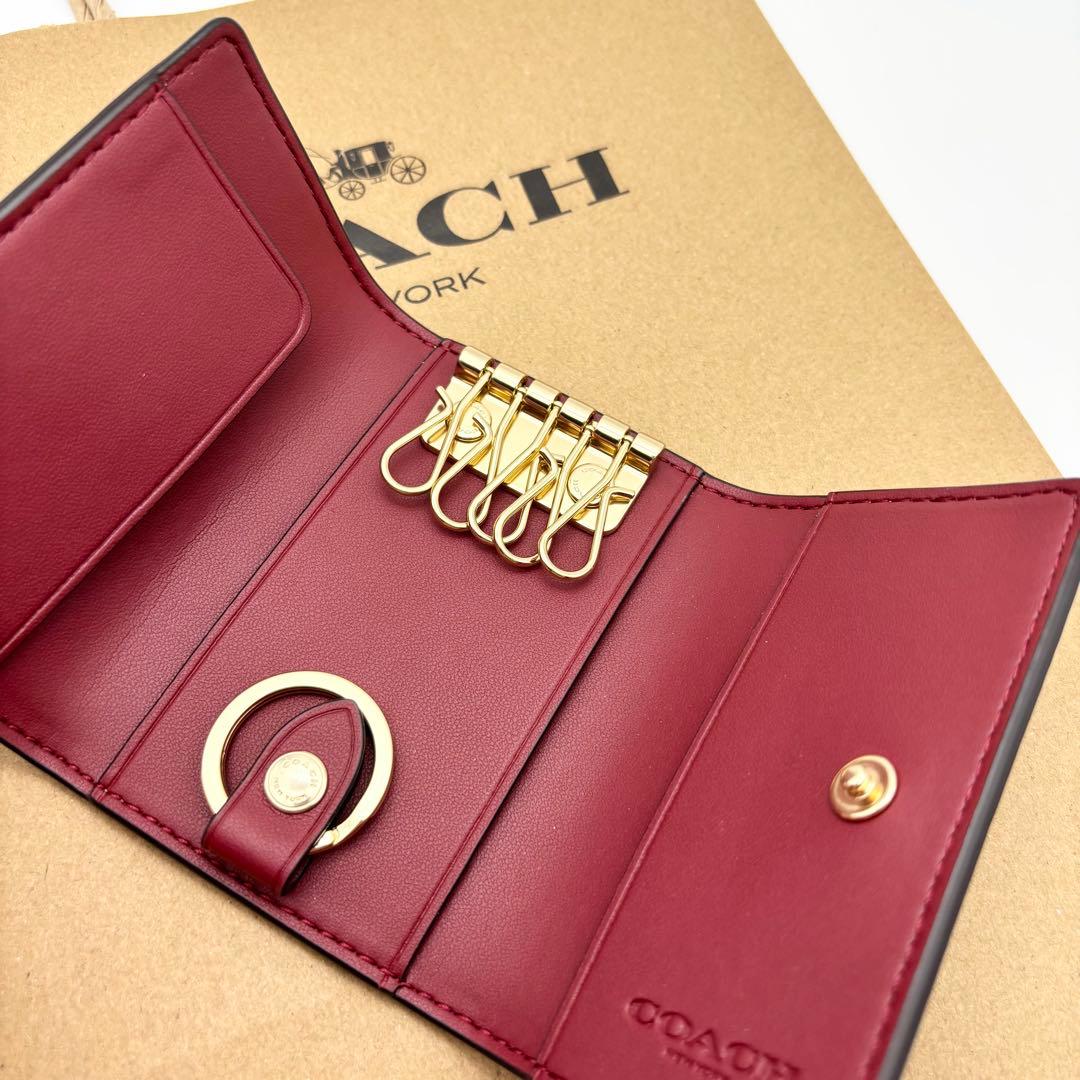 【COACH☆新品】☆ファイブ リング キー ケース☆シグネチャー キャンパス☆