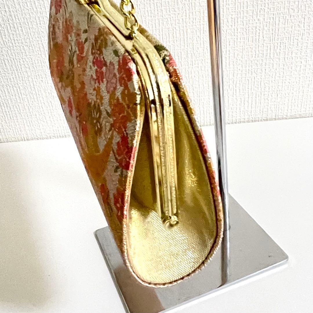 美品★和装小物 バック 草履 23cm 花柄 金色 結婚式　成人式
