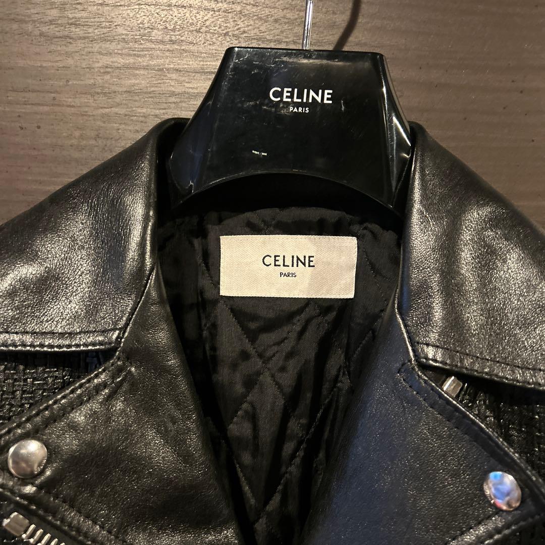 24AW Celine レザージャケット 48 ダブルレザーライダース セリーヌ