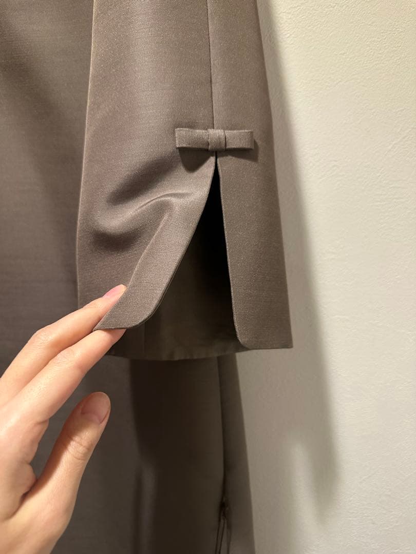 Foxey フォクシー　monochrome ワンピース　38 シルク　袖