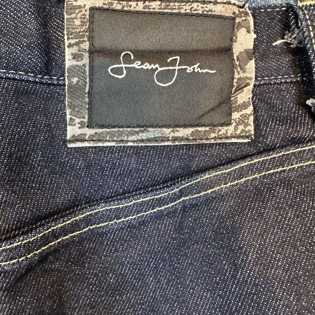 Sean John ショーンジョン　ヒップホップ　刺繍ロゴ　デニムパンツ　濃紺