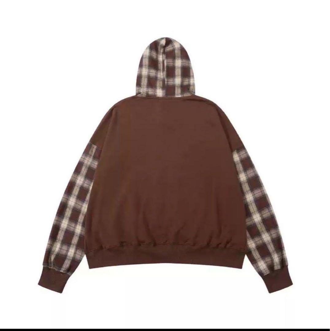 AEAE EE CHECK PATCHWORK HOOD ZIP-UP パーカー