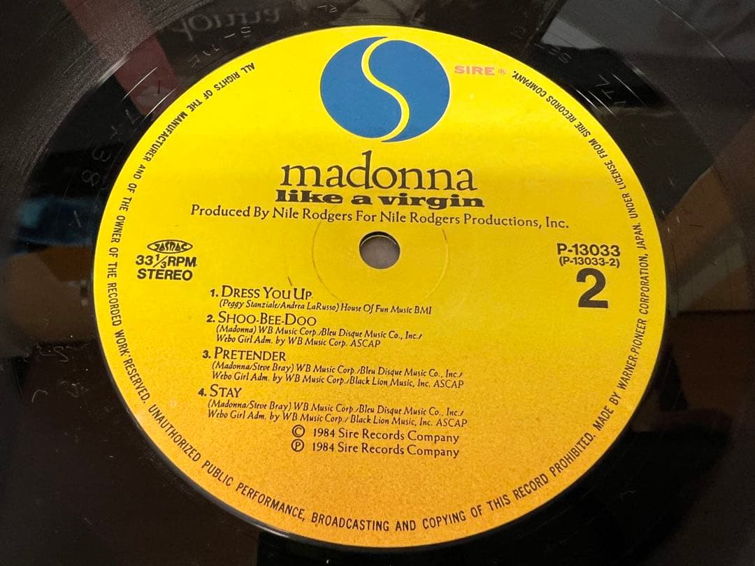 Madonna Like A Virgin 1984 LP洋楽　P-13033