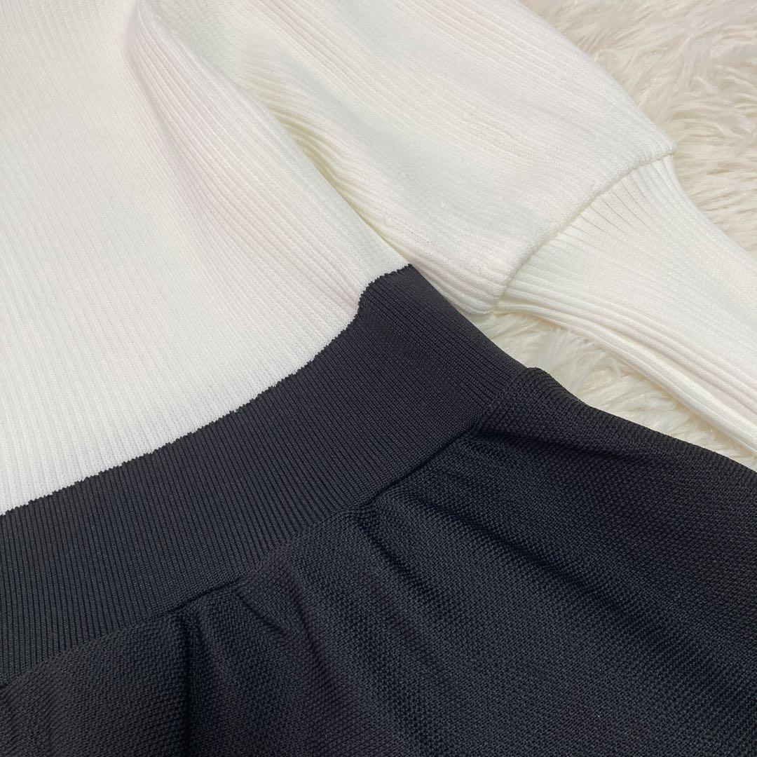 BARNEYS NEW YORK 切り替えワンピース アイボリー ブラック F