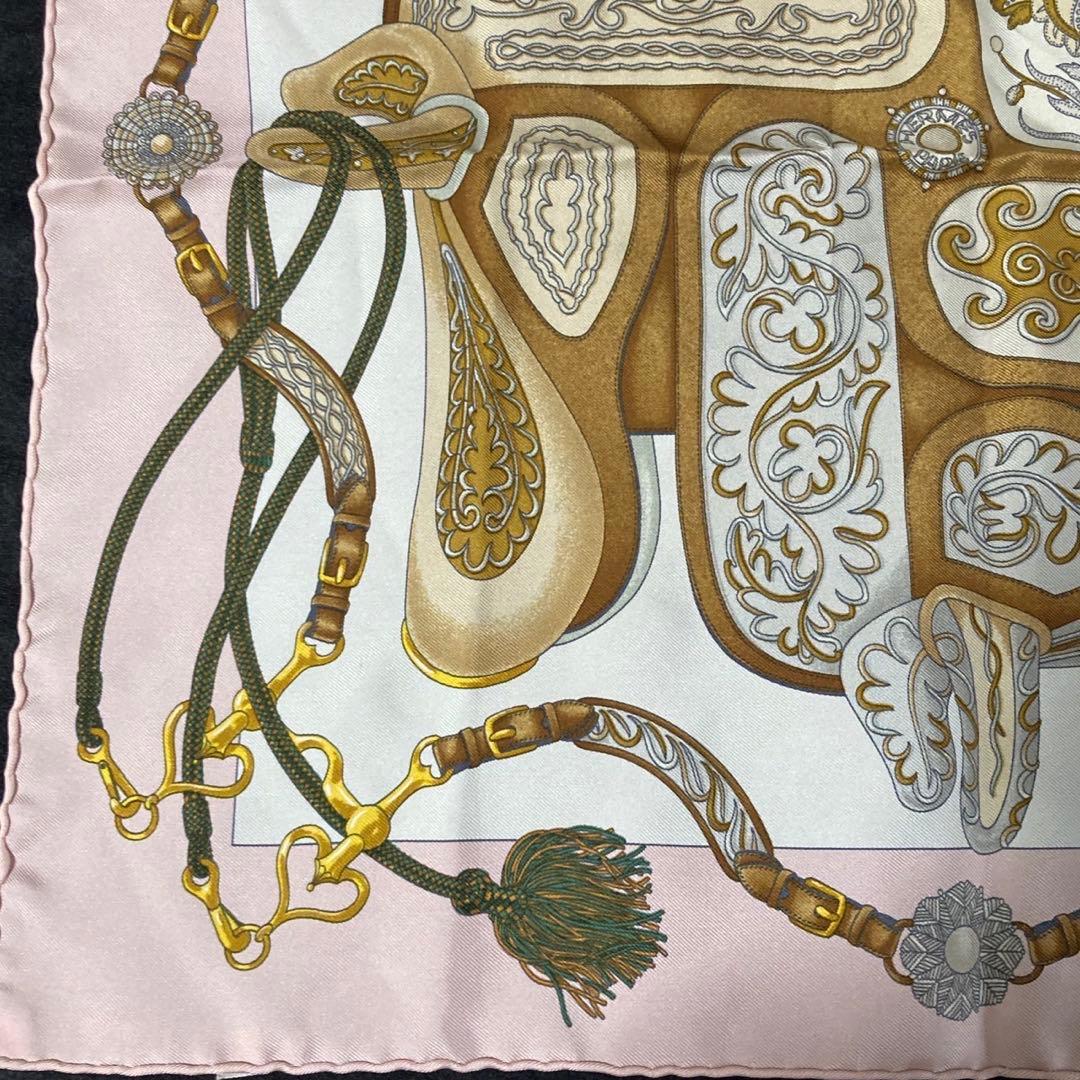 HERMES カレ40 Festival 祭典　スカーフピンク　シルク　エルメス