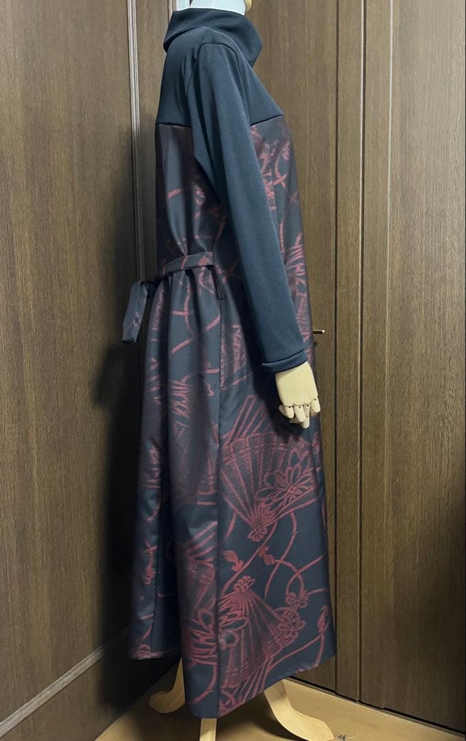 ＮＹ様、専用 【804】タートルネックワンピース 着物リメイク大島紬