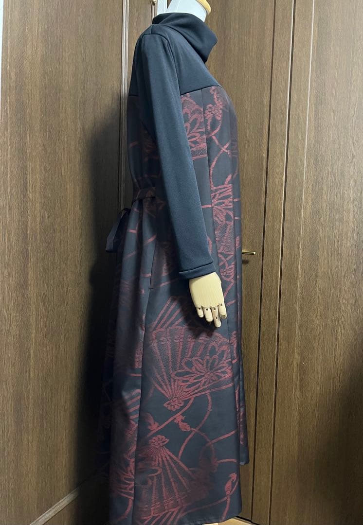 ＮＹ様、専用 【804】タートルネックワンピース 着物リメイク大島紬