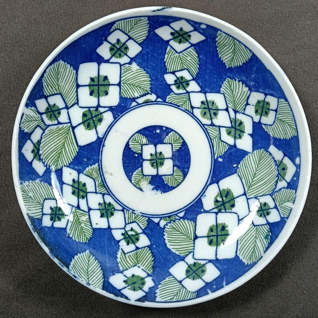 228 小皿 4枚セット 印判皿 染付皿 伊万里焼 アンティーク 時代物 器
