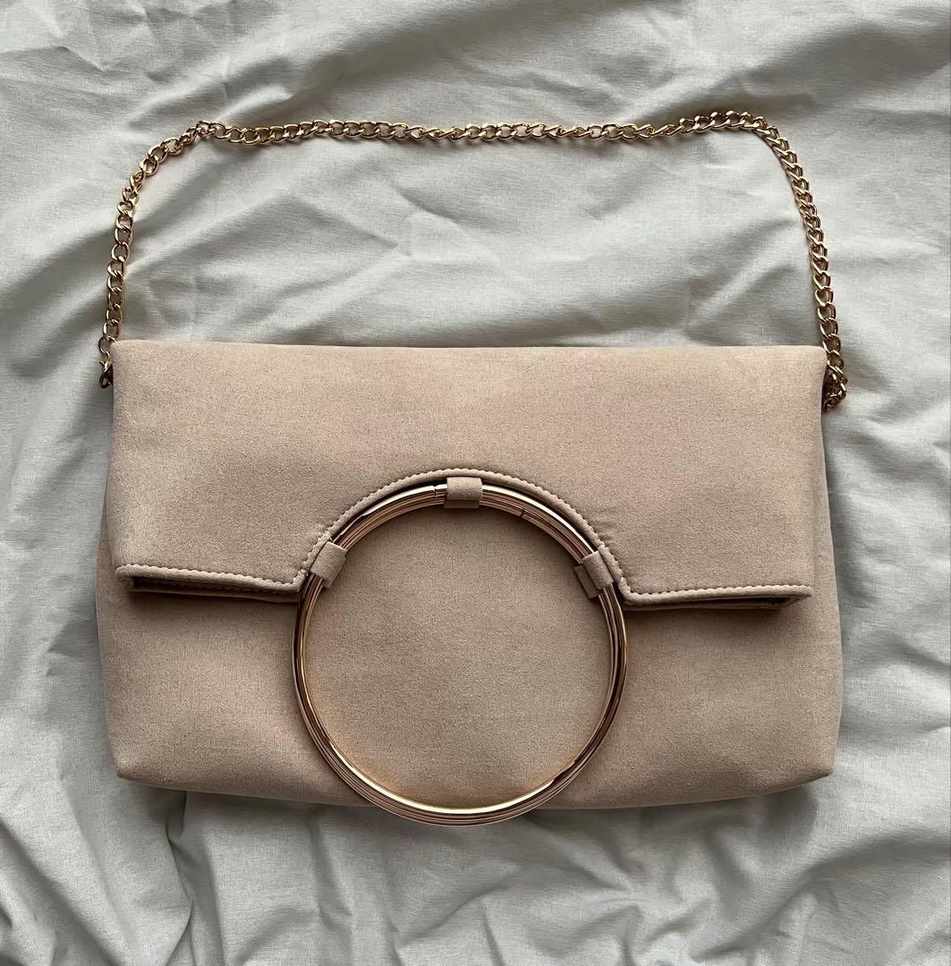 【未使用新品】 結婚式 バッグ ベージュ 二アナ