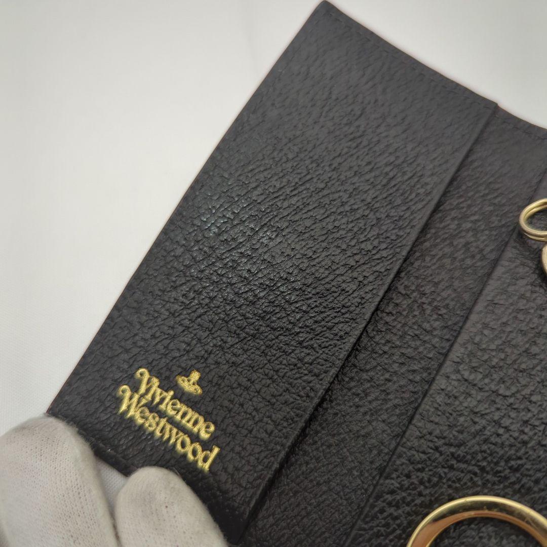 【良品】Vivianne Westwood オーブ ロゴ 4連 レザーキーケース