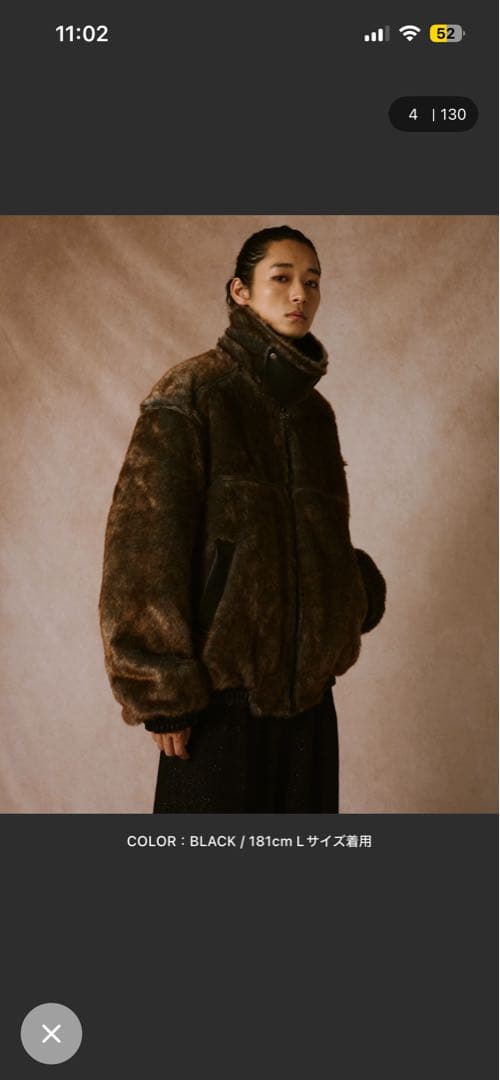 camphor woodブラックレザー・ファー 2wayリバーシブルジャケット