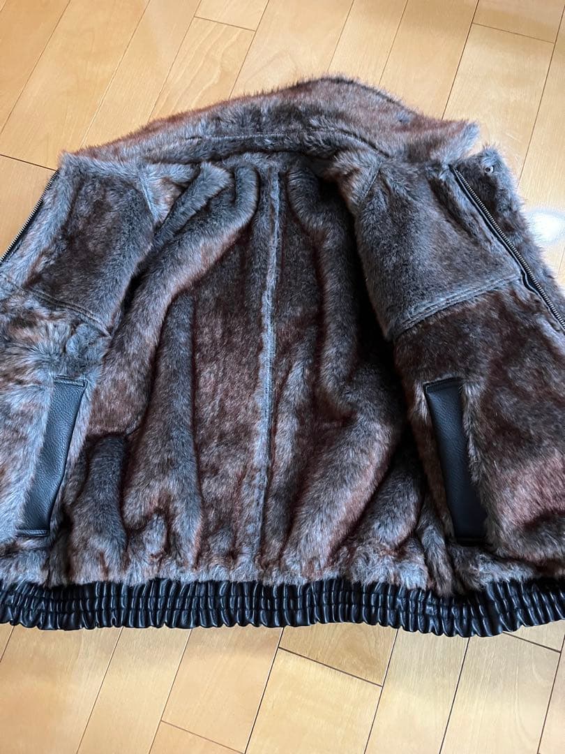 camphor woodブラックレザー・ファー 2wayリバーシブルジャケット