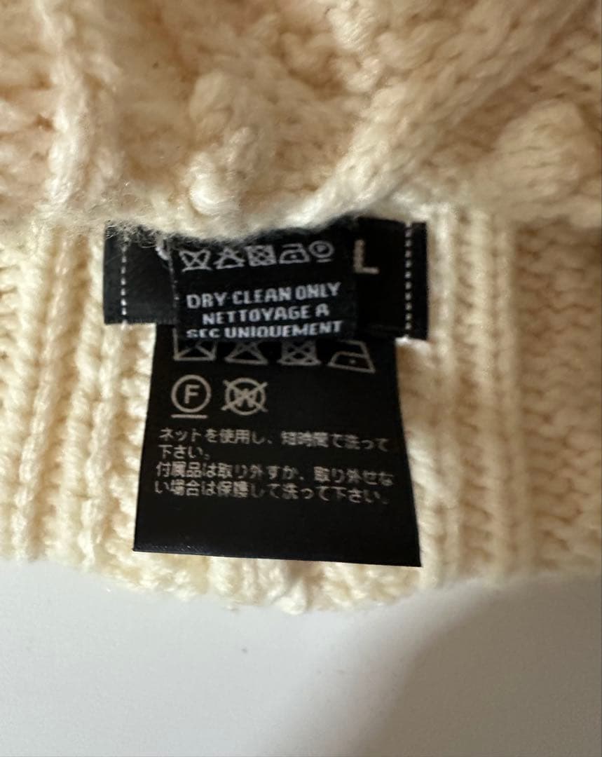 ま*か様 2／25迄出品　美品CHANEL 100%カシミヤニット帽 クリーム色