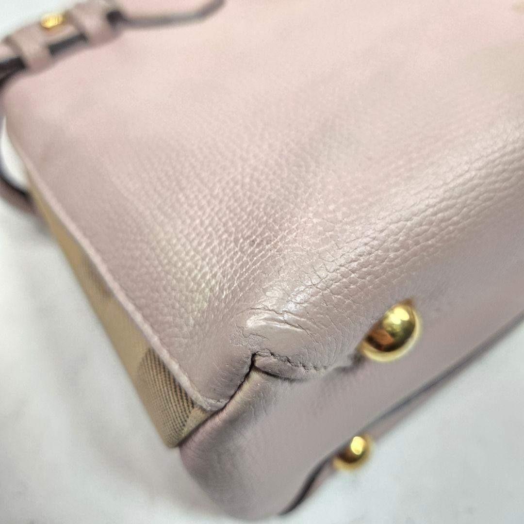 現行品 BURBERRY 2way レザーハンドバッグ ノバチェック