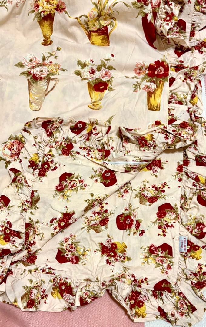 アツキオオニン花柄 コンフォーターケース 掛け布団カバー 90年代レア ④