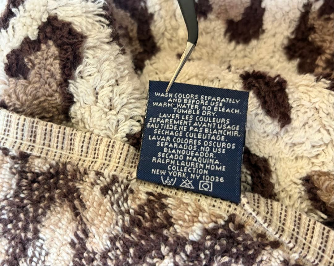 Ralph Laurenヒョウ柄バスタオルMADE IN USAラルフローレン