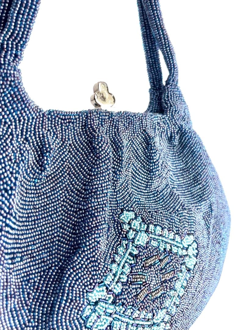 碧の煌めき ビーズ刺繍 ビーズバック 丁寧な手仕事 クラシカルスタイル 和装洋装