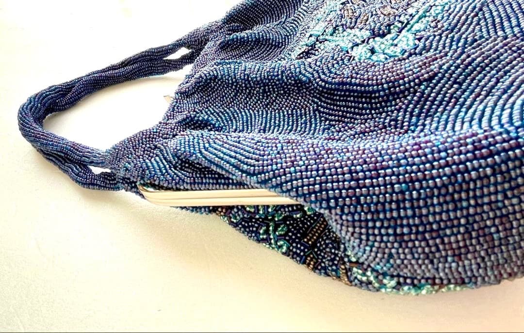 碧の煌めき ビーズ刺繍 ビーズバック 丁寧な手仕事 クラシカルスタイル 和装洋装