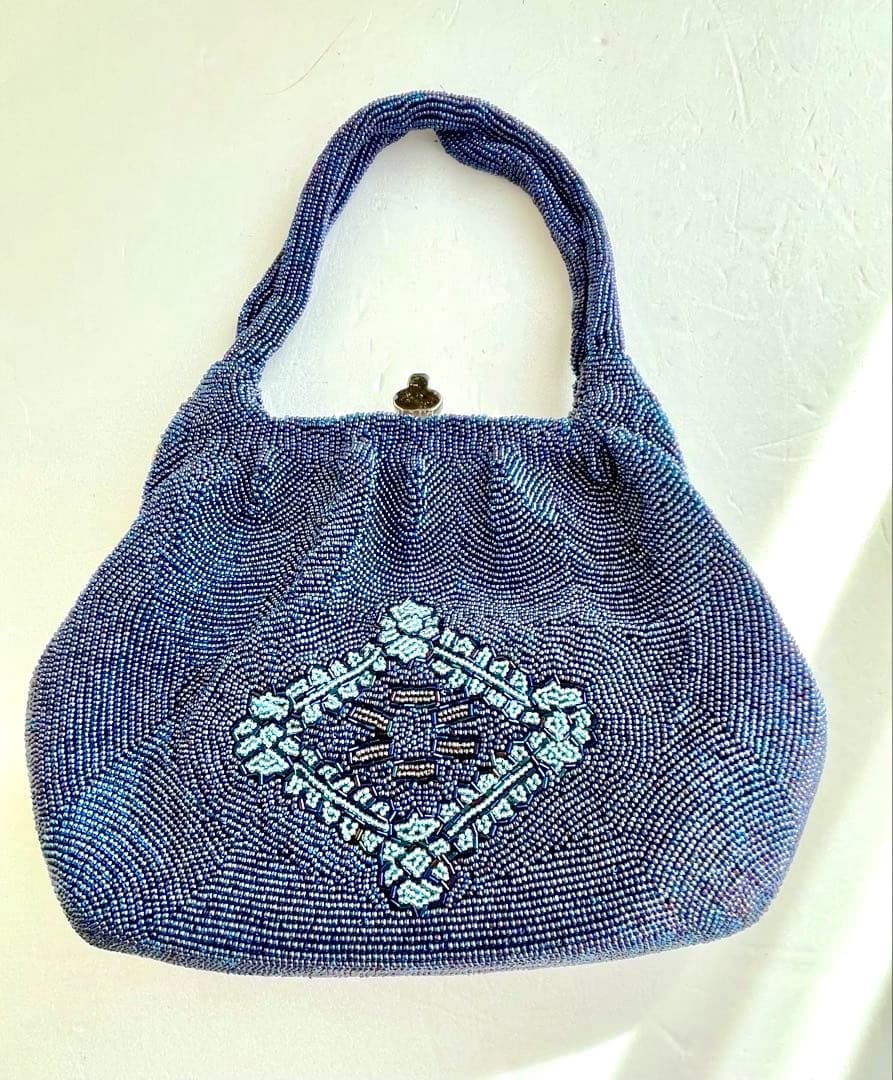 碧の煌めき ビーズ刺繍 ビーズバック 丁寧な手仕事 クラシカルスタイル 和装洋装