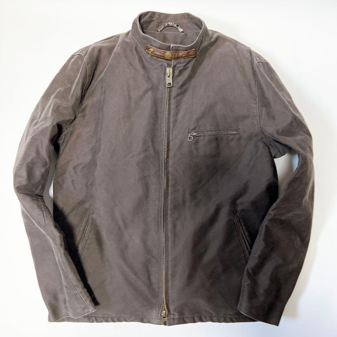 Schott シングルライダース ボアライナー コットン ブラウン系 42
