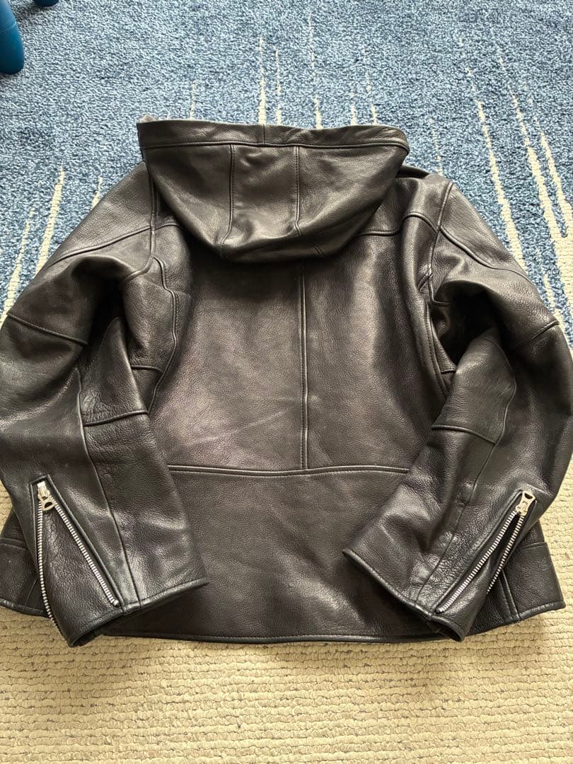 schott フード付き　レザー　ライダースジャケット