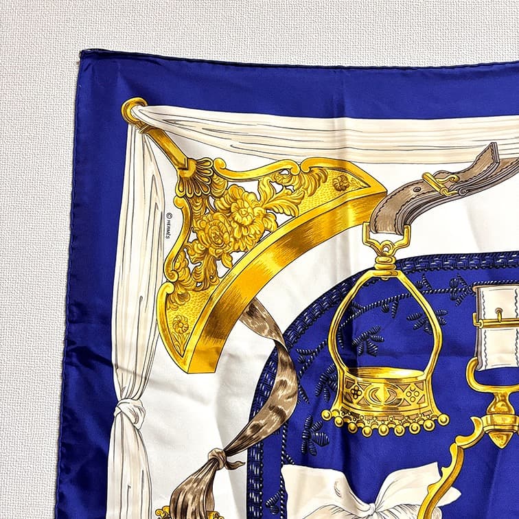 美品【HERMES エルメス】カレ90 ETRIERS 鐙柄 馬具柄　スカーフ