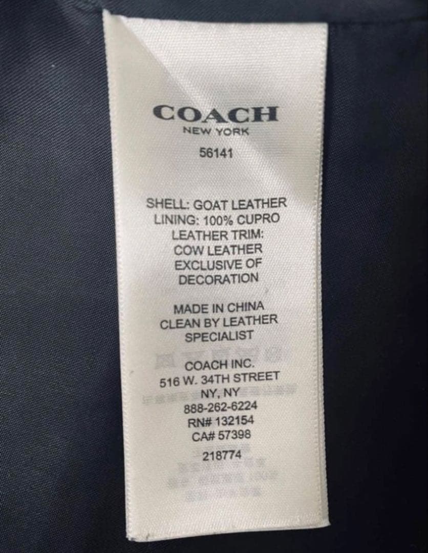 COACH シングルライダースジャケット