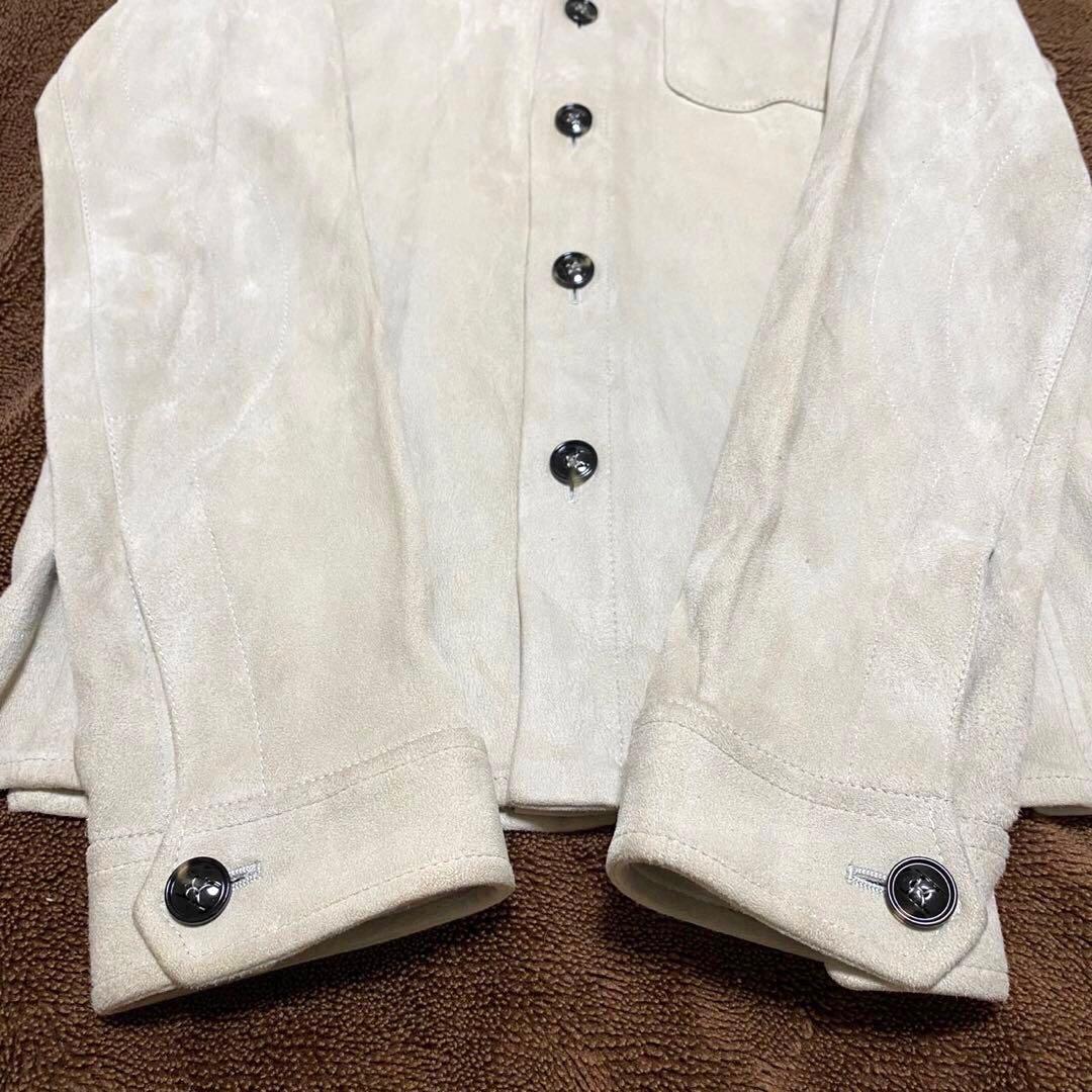 【極希少•羊革✨】Kiton レザーシャツジャケット ITALY アイボリー48