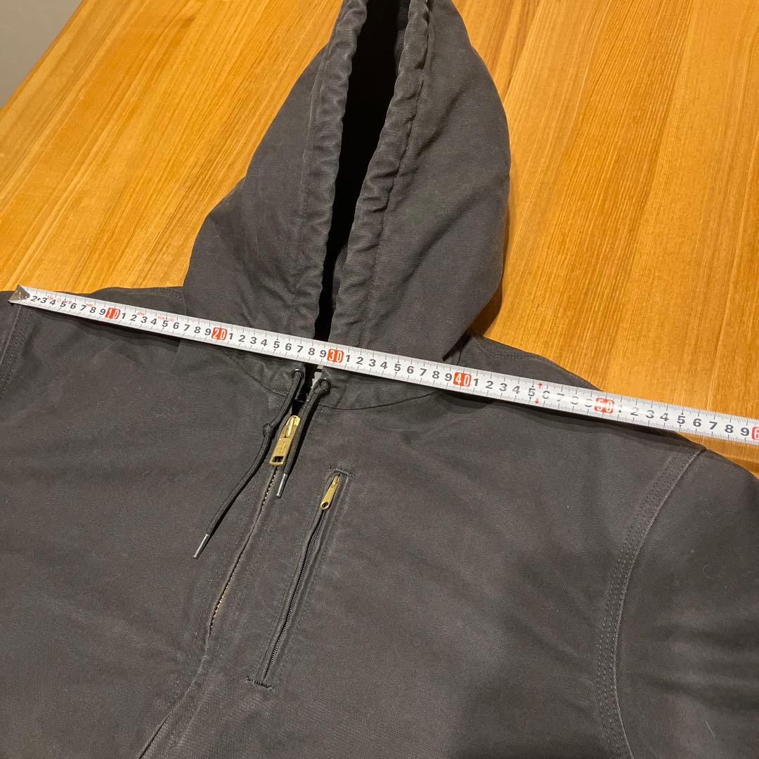 Carhartt フード付き　アクティブジャケット　ブラック　フェード　革タグ